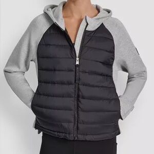 DKNY 🌟 Women's High Low Hem Scuba
Mixed Quilted Puffer Jacket 💫